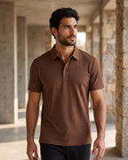 Camisa Polo Manga Curta Estampa Geométrica Minimalista