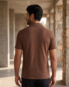Camisa Polo Manga Curta Estampa Geométrica Minimalista