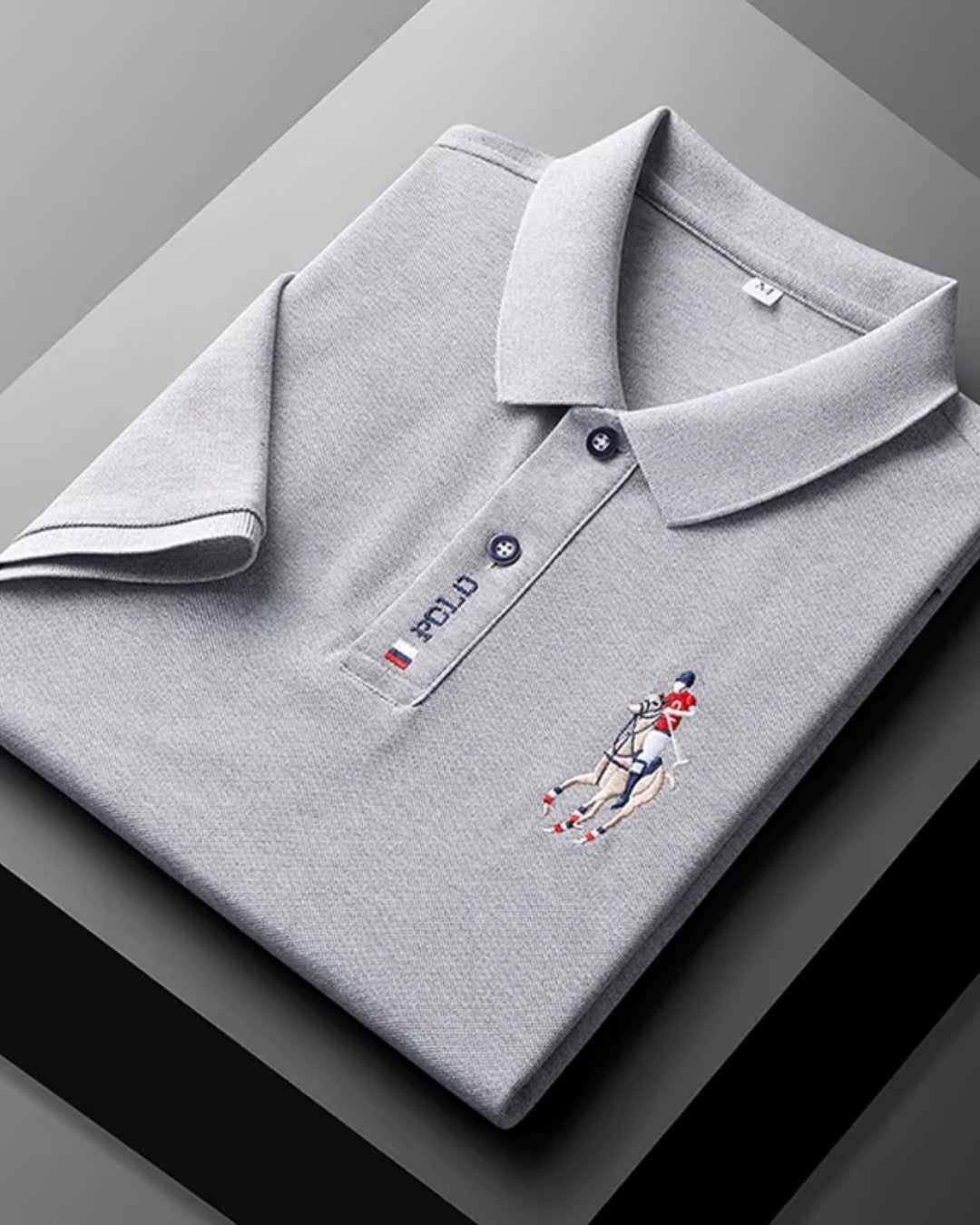 Camisa Polo Manga Curta Bordado Equestre Piquet