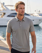 Camisa Polo Manga Curta Texturizada Listrada