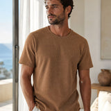 Camiseta Gola Careca Manga Curta Trama Texturizada