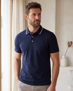 Camisa Polo Manga Curta Gola Contrastante