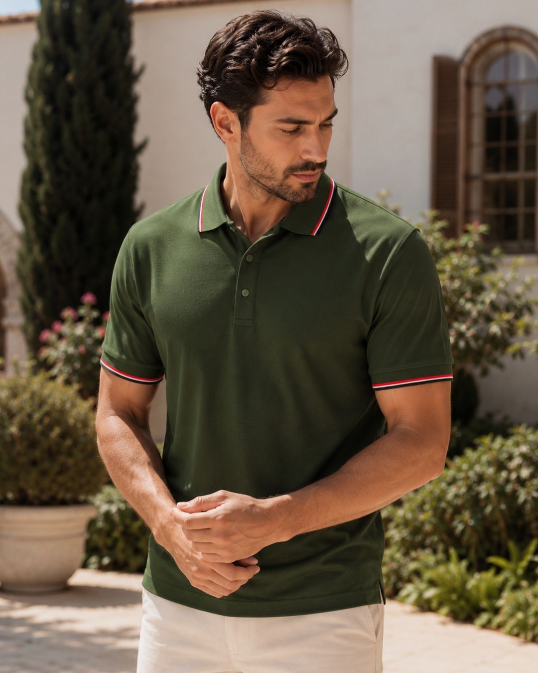 Camisa Polo Manga Curta Piquet Com Bordado Tipográfico