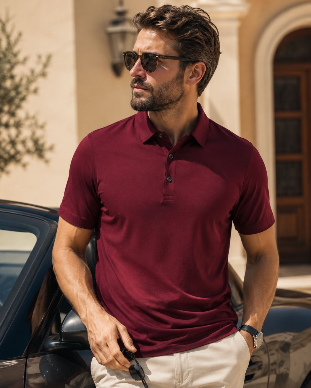 Camisa Polo Manga Com Botões