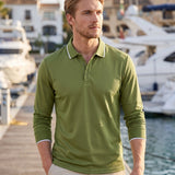 Camisa Polo Manga Longa Gola Contrastante Piquet