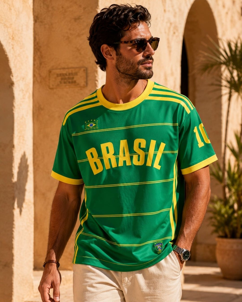 Camiseta Gola Careca Manga Curta Estampa Esportiva