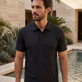 Camisa Polo Manga Curta Estampa Geométrica Minimalista