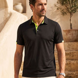 Camisa Polo Manga Curta Piquet Com Recorte Contrastante