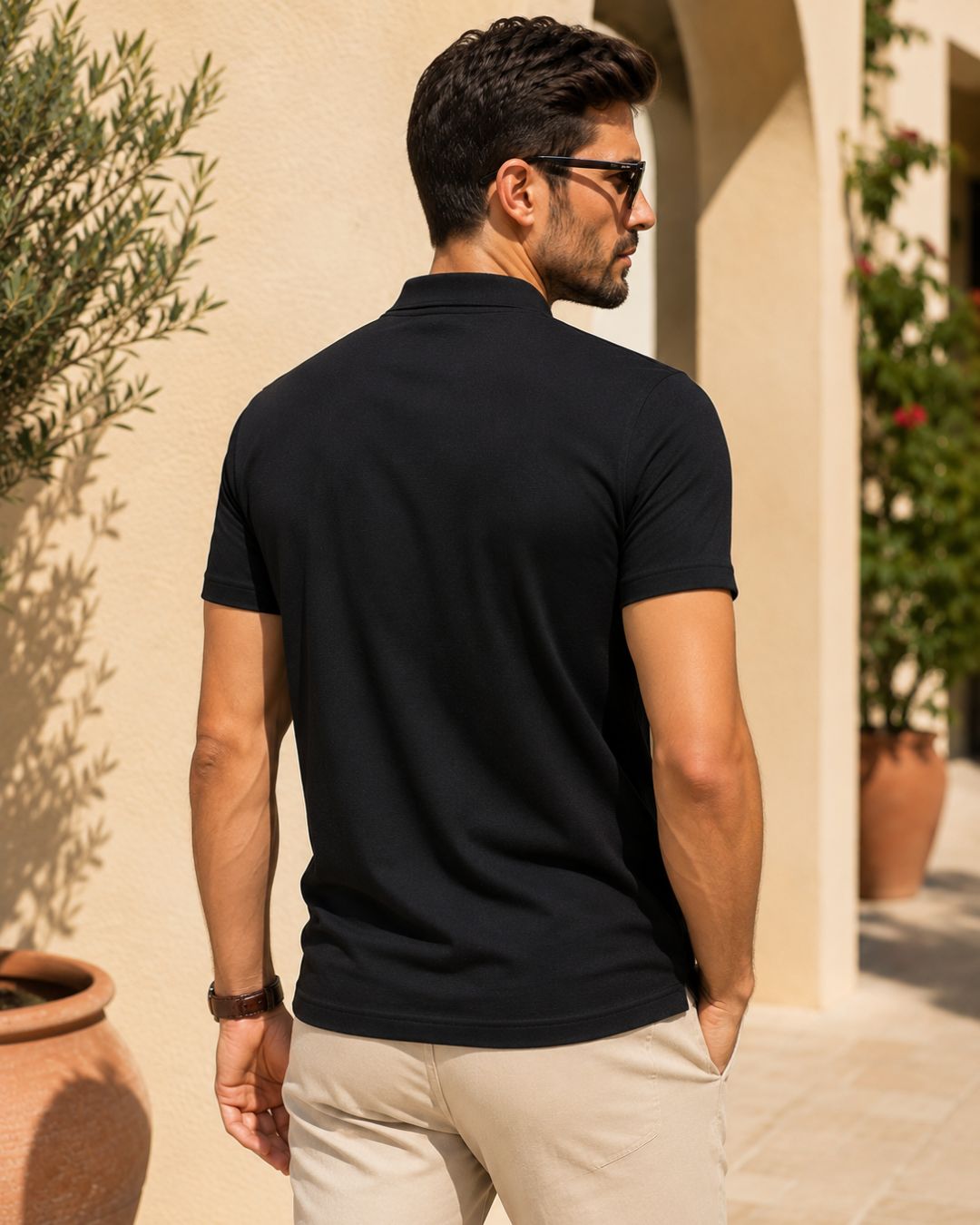 Camiseta Gola Padre Manga Curta Minimalista