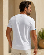 Camiseta Gola Careca Manga Curta Punho Contrastante