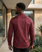 Camisa Manga Longa Estampa Geométrica Com Botões