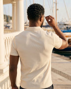 Camisa Polo Manga Curta Com Zíper Metálico Frontal