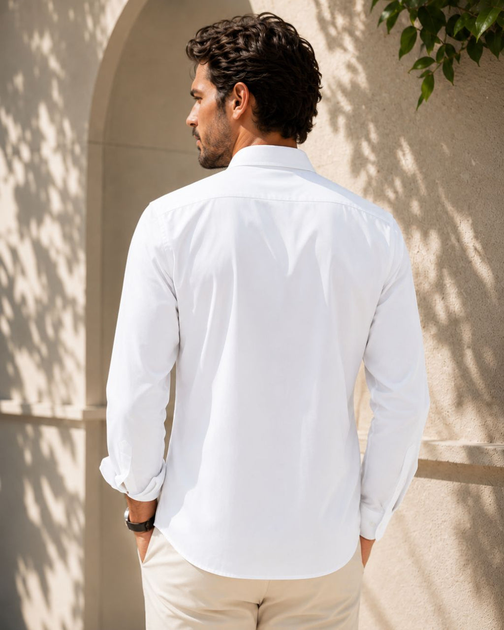Camisa Social Manga Longa Gola Clássica Minimalista