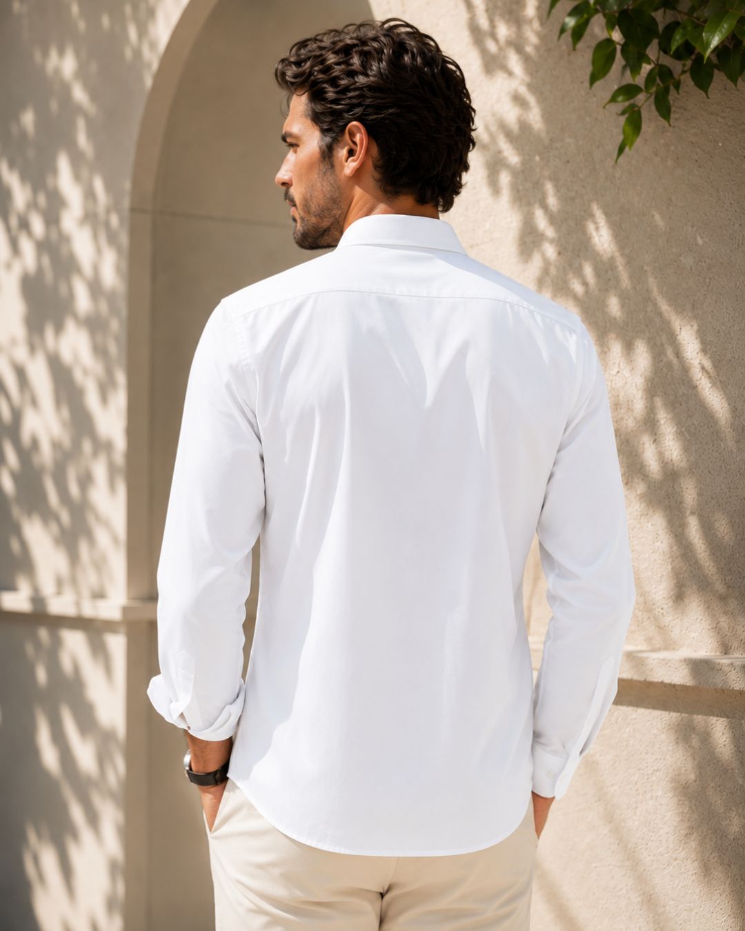 Camisa Social Manga Longa Gola Clássica Minimalista