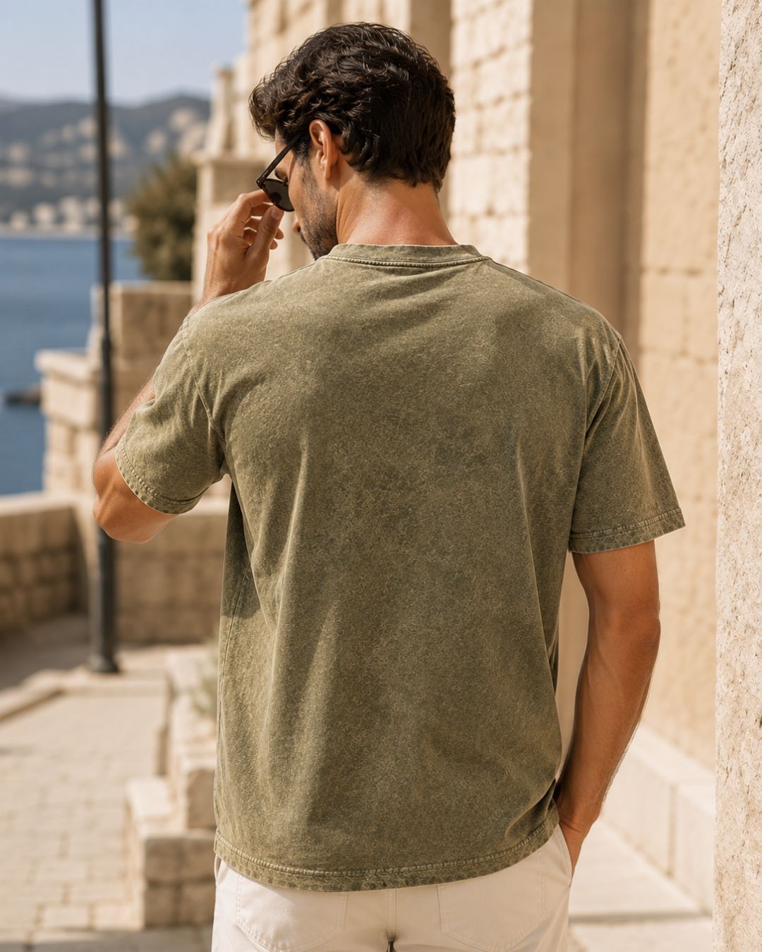 Camiseta Oversized Gola Careca Estilo Marmorizado