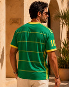 Camiseta Gola Careca Manga Curta Estampa Esportiva