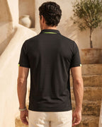 Camisa Polo Manga Curta Piquet Com Recorte Contrastante