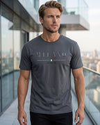 Camiseta Oversized Gola Careca Estampa Tipográfica Milano