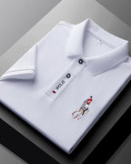 Camisa Polo Manga Curta Bordado Equestre Piquet