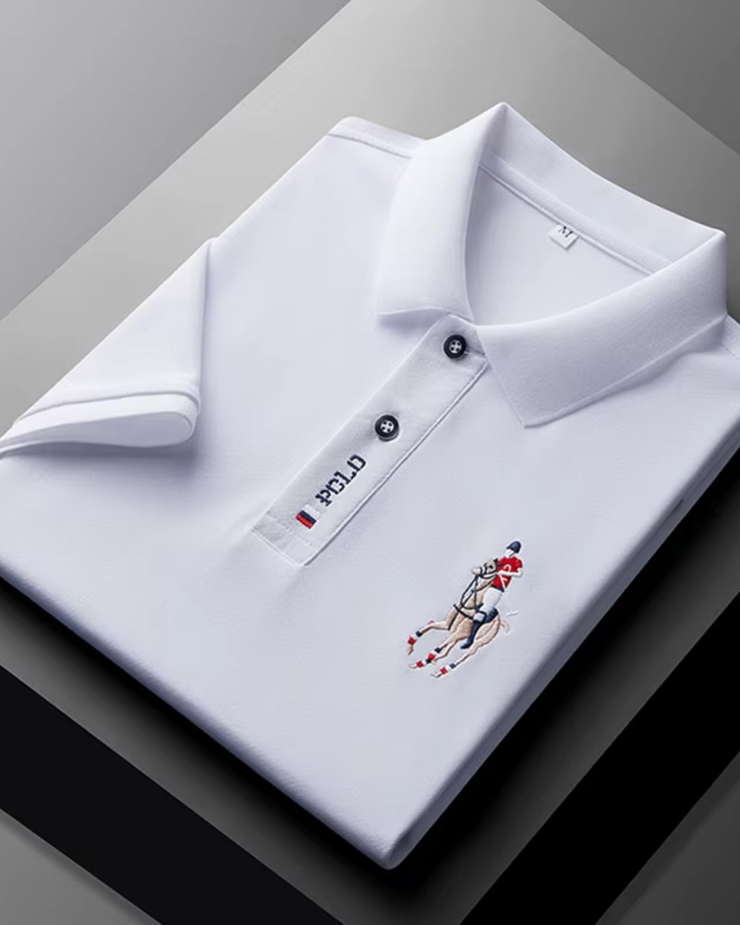 Camisa Polo Manga Curta Bordado Equestre Piquet