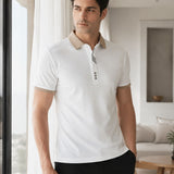 Camisa Polo Manga Curta Gola Contrastante Com Botões