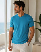 Camiseta Gola Careca Manga Curta Texturizada