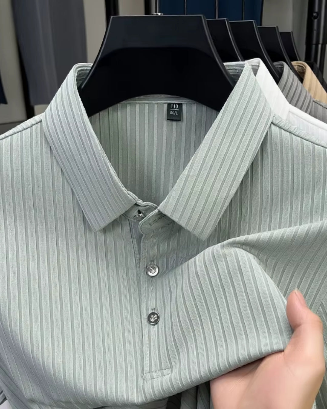Camisa Polo Manga Curta Texturizada Listrada
