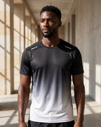 Camiseta Gola Careca Manga Curta Degradê Esportiva