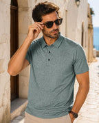 Camisa Polo Manga Curta Estampa Abstrata Minimalista