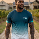 Camiseta Gola Careca Manga Curta Estampa Degradê