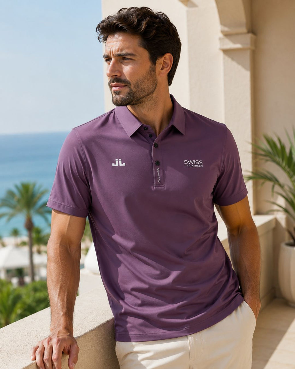 Camisa Polo Manga Curta Bordado Esportivo Minimalista
