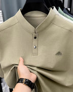 Camiseta Gola Padre Manga Curta Com Bordado Frontal