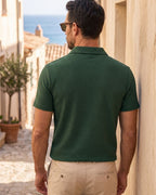 Camisa Polo Manga Curta Texturizada Com Bordado
