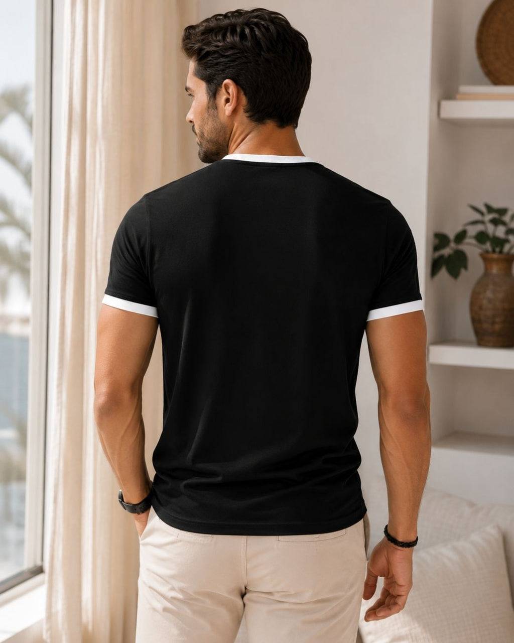 Camiseta Gola V Manga Curta