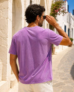 Camiseta Oversized Gola Careca Estilo Marmorizado