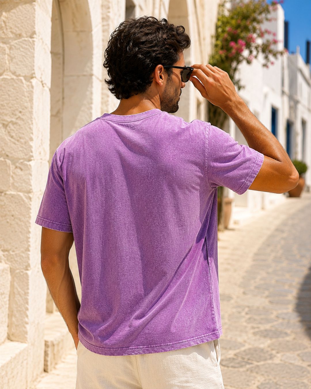 Camiseta Oversized Gola Careca Estilo Marmorizado