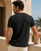Camiseta Gola Careca Manga Curta Punho Contrastante