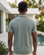Camisa Polo Manga Curta Com Zíper Frontal Minimalista