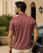 Camisa Polo Manga Curta Texturizada Com Botões