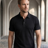 Camisa Polo Manga Curta Trama Texturizada Com Botões
