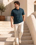 Camisa Polo Manga Curta Com Bordado Tipográfico