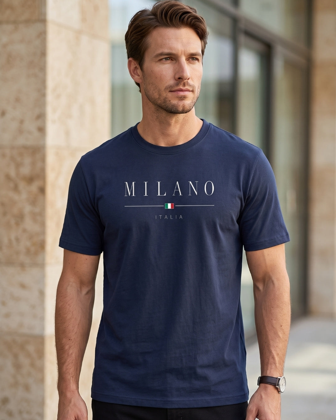 Camiseta Oversized Gola Careca Estampa Tipográfica Milano