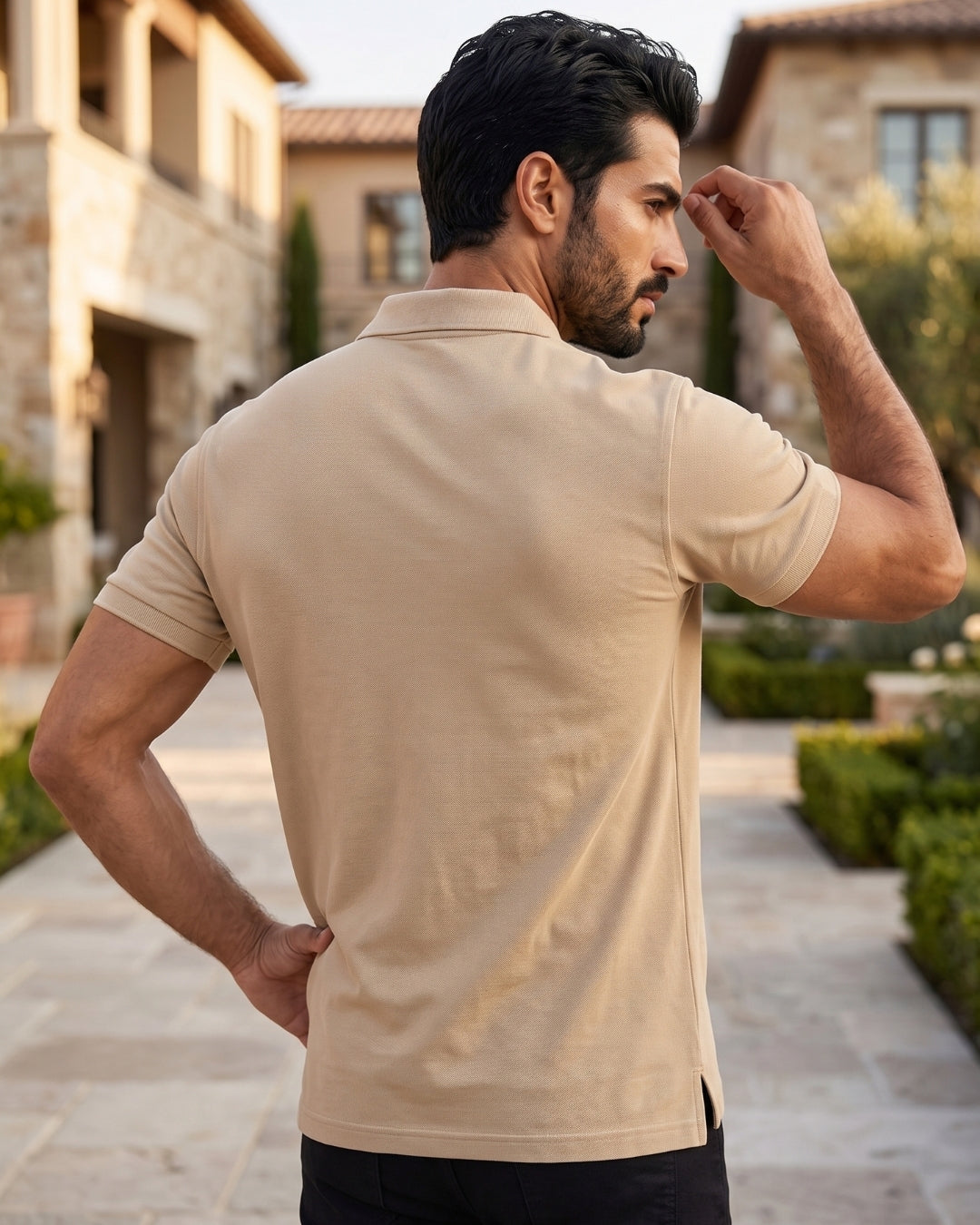 Camisa Polo Manga Curta Bordado Equestre Piquet