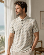 Camisa Polo Manga Curta Texturizada Com Botões