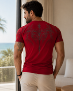 Camiseta Gola Careca Estampa Nas Costas Estilo Street