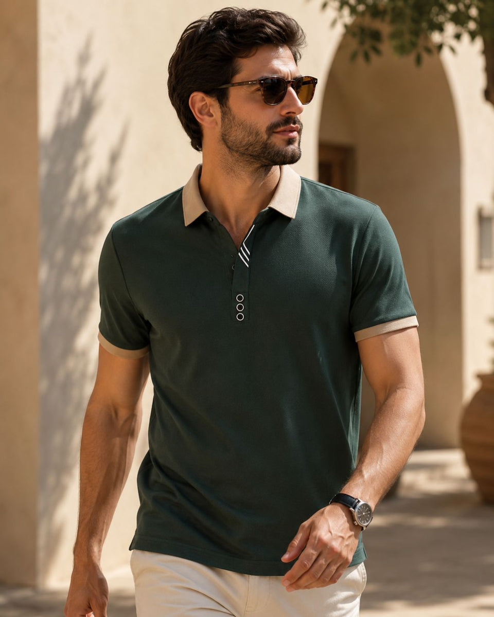 Camisa Polo Manga Curta Textura Piquet Com Zíper