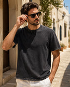 Camiseta Oversized Gola Careca Estilo Marmorizado