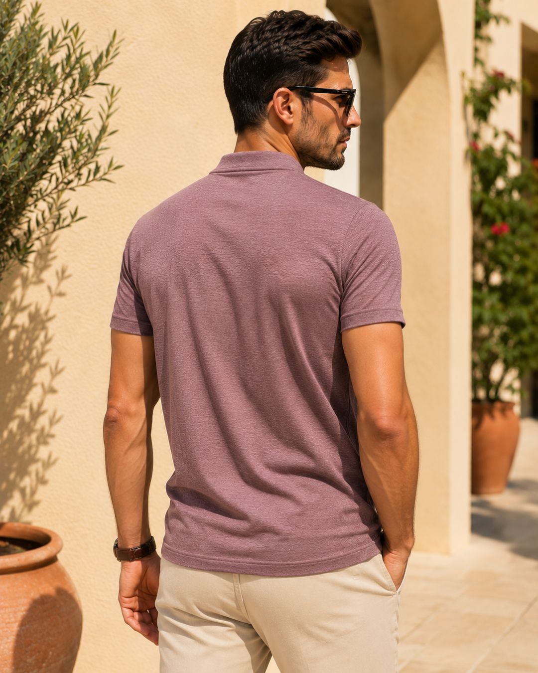 Camiseta Gola Padre Manga Curta Minimalista