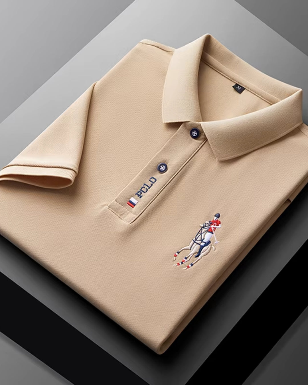 Camisa Polo Manga Curta Bordado Equestre Piquet