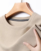 Camiseta Gola Careca Manga Curta Textura Listrada